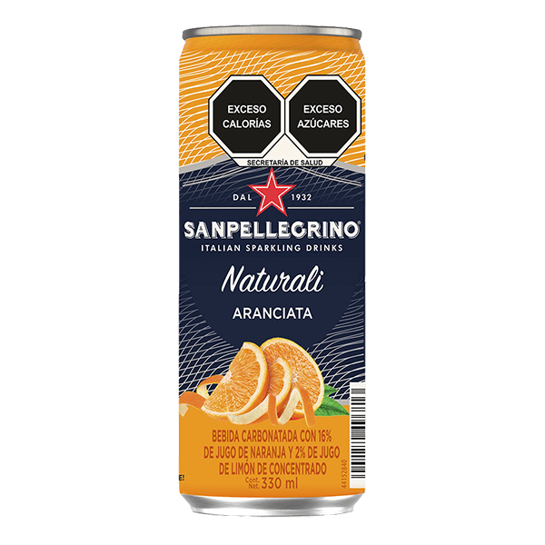 lata de San Pellegrino Aranciata Naturali de 330 ml