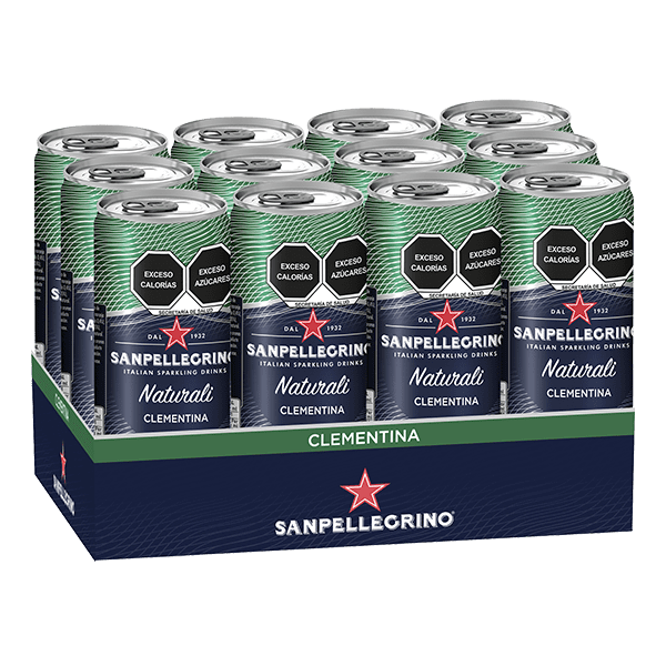 paquete de San Pellegrino clementina Naturali con 12 latas de 330 ml c/u