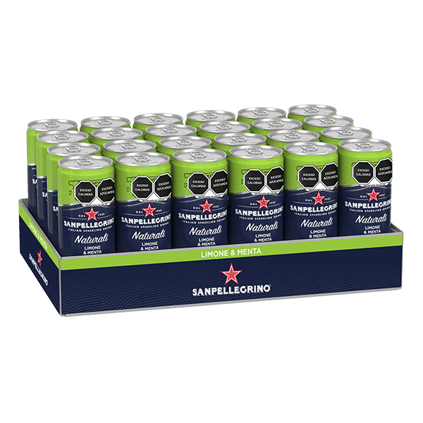 paquete de San Pellegrino limone Menta Naturali con 24 latas de 330 ml c/u