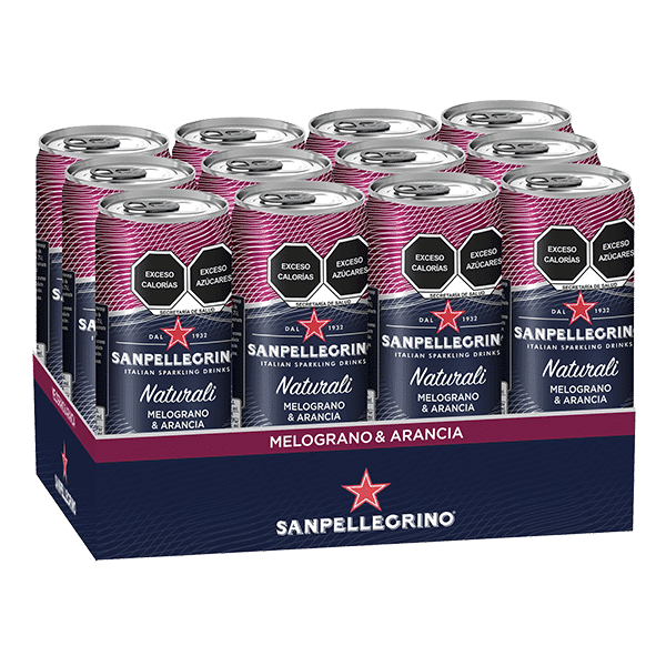 paquete de San Pellegrino melograno & arancia Naturali con 12 latas de 330 ml c/u